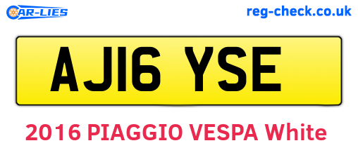 AJ16YSE are the vehicle registration plates.