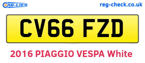CV66FZD are the vehicle registration plates.