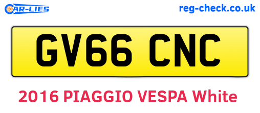 GV66CNC are the vehicle registration plates.