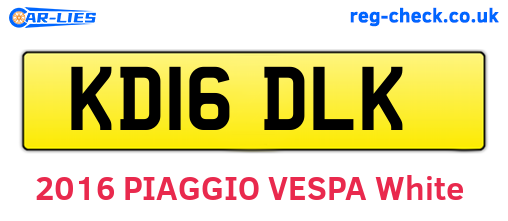 KD16DLK are the vehicle registration plates.