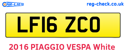 LF16ZCO are the vehicle registration plates.