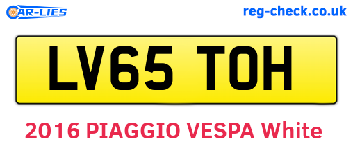LV65TOH are the vehicle registration plates.