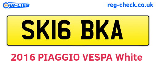 SK16BKA are the vehicle registration plates.