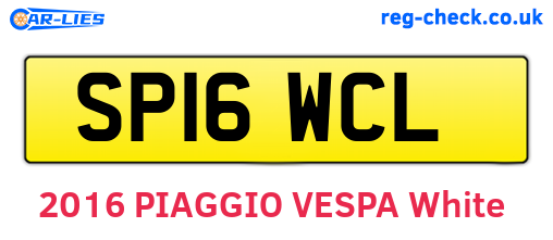 SP16WCL are the vehicle registration plates.