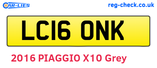 LC16ONK are the vehicle registration plates.
