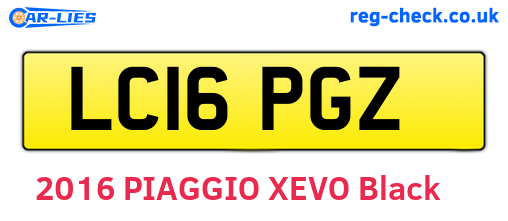 LC16PGZ are the vehicle registration plates.