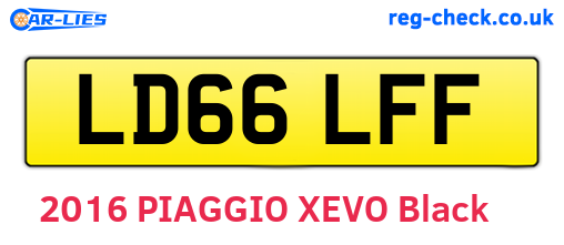 LD66LFF are the vehicle registration plates.