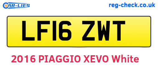 LF16ZWT are the vehicle registration plates.