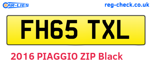 FH65TXL are the vehicle registration plates.
