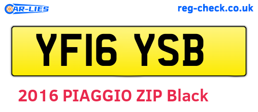 YF16YSB are the vehicle registration plates.