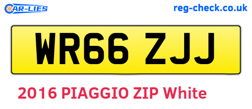 WR66ZJJ are the vehicle registration plates.