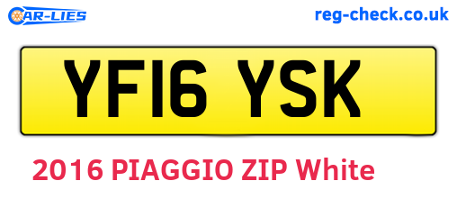 YF16YSK are the vehicle registration plates.