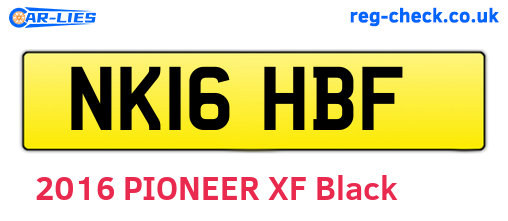 NK16HBF are the vehicle registration plates.