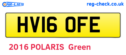 HV16OFE are the vehicle registration plates.