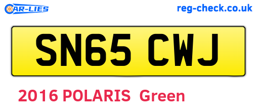 SN65CWJ are the vehicle registration plates.