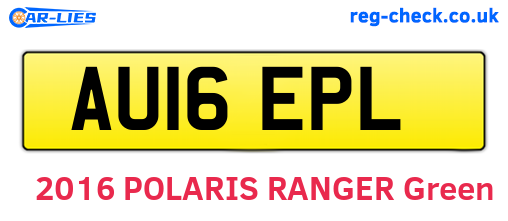 AU16EPL are the vehicle registration plates.