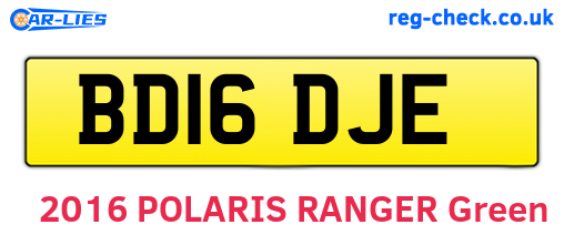 BD16DJE are the vehicle registration plates.