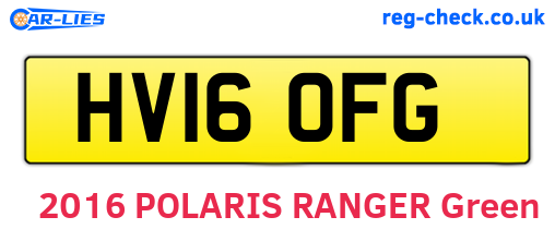 HV16OFG are the vehicle registration plates.