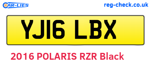 YJ16LBX are the vehicle registration plates.
