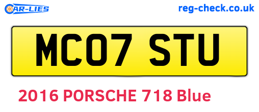 MC07STU are the vehicle registration plates.