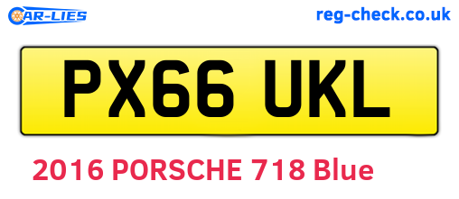 PX66UKL are the vehicle registration plates.