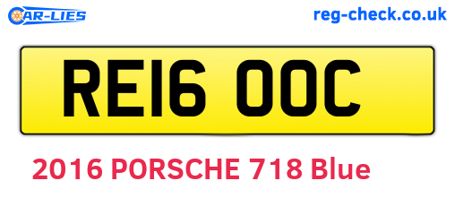 RE16OOC are the vehicle registration plates.