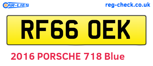 RF66OEK are the vehicle registration plates.