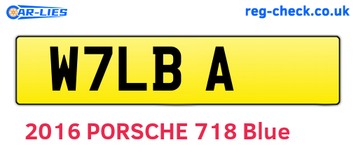 W7LBA are the vehicle registration plates.