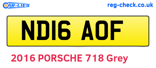 ND16AOF are the vehicle registration plates.