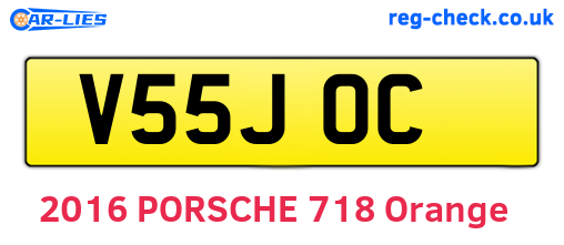 V55JOC are the vehicle registration plates.