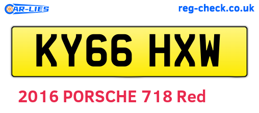 KY66HXW are the vehicle registration plates.