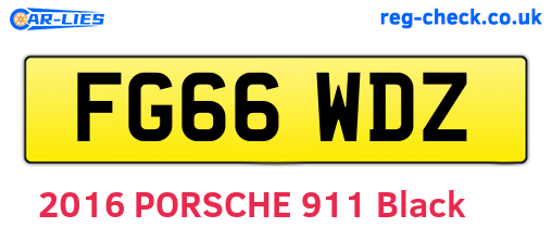 FG66WDZ are the vehicle registration plates.