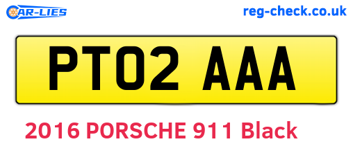 PT02AAA are the vehicle registration plates.