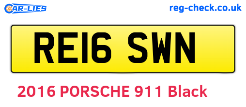 RE16SWN are the vehicle registration plates.