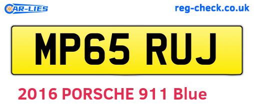 MP65RUJ are the vehicle registration plates.