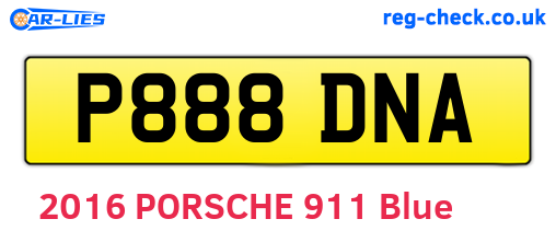 P888DNA are the vehicle registration plates.