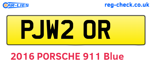 PJW20R are the vehicle registration plates.