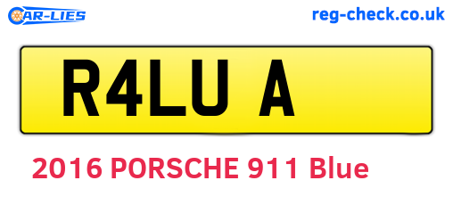 R4LUA are the vehicle registration plates.