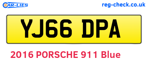 YJ66DPA are the vehicle registration plates.