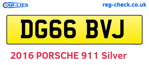 DG66BVJ are the vehicle registration plates.