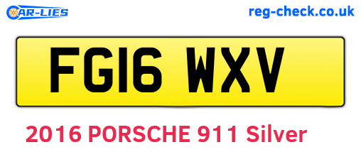 FG16WXV are the vehicle registration plates.