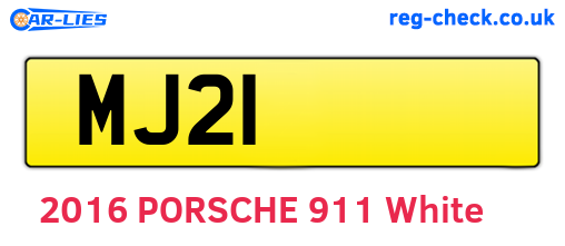 MJ21 are the vehicle registration plates.
