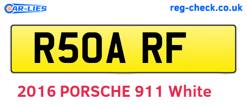 R50ARF are the vehicle registration plates.