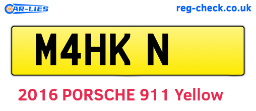 M4HKN are the vehicle registration plates.