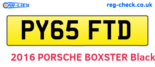 PY65FTD are the vehicle registration plates.