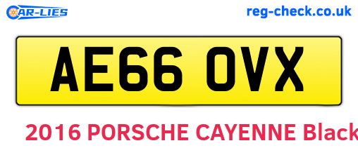 AE66OVX are the vehicle registration plates.