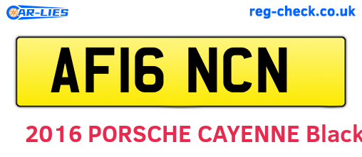 AF16NCN are the vehicle registration plates.