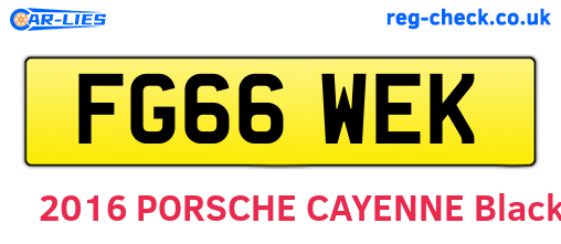 FG66WEK are the vehicle registration plates.