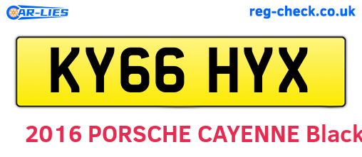 KY66HYX are the vehicle registration plates.