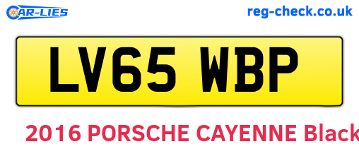 LV65WBP are the vehicle registration plates.